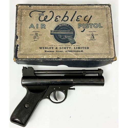 113 - BOXED WEBLEY MARK 1 AIR PISTOL Note: Purchaser Must Be 18 Years Or Older And The Item Must Be Collec... 