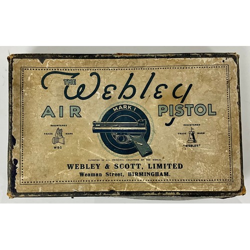 113 - BOXED WEBLEY MARK 1 AIR PISTOL Note: Purchaser Must Be 18 Years Or Older And The Item Must Be Collec... 