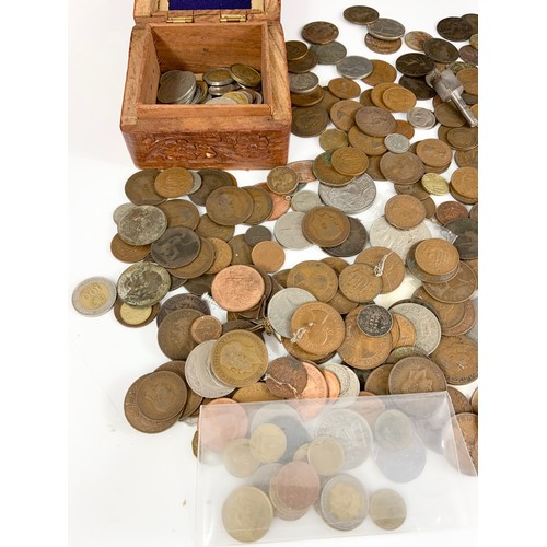 170 - VARIOUS COINAGE WITH A SMALL BOX