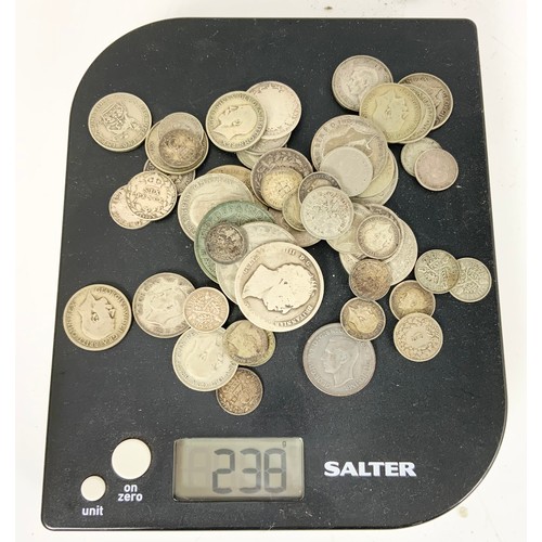 209 - QUANTITY OF SILVER COINS INC FLORINS, SHILLING ETC 238g