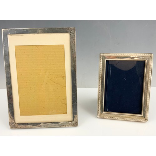 287 - 2 SILVER PHOTO FRAMES, LARGEST APPROX. 22 X 16 cm