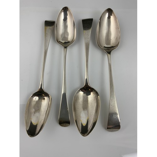 277 - 4 HALLMARKED SILVER SERVING SPOONS 238g