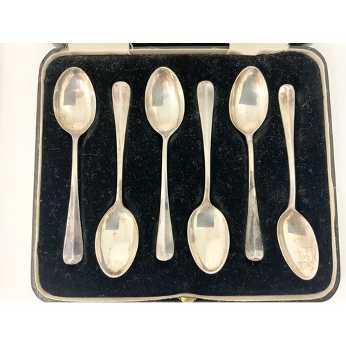 259 - 2 CASED SET OF HALLMARKED SILVER TEASPOONS  122g