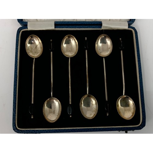 258 - 2 CASED SETS OF HALLMARKED SILVER BEAN SPOONS