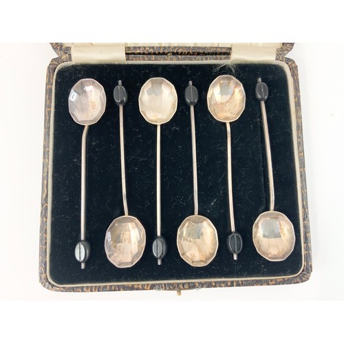 258 - 2 CASED SETS OF HALLMARKED SILVER BEAN SPOONS