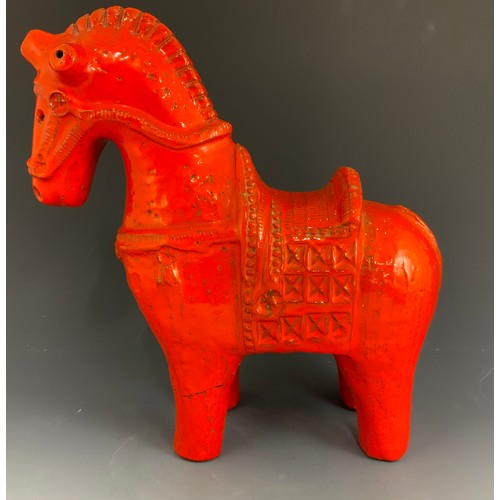 29 - ALDO LONDI FOR BITOSSI, CERAMIC HORSE, AF (repair to front leg) 32cm TALL