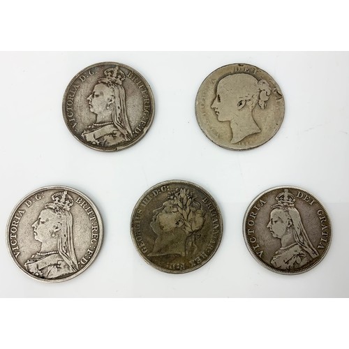 221 - 1821, 1889,1892 SILVER CROWNS   & OTHER SILVER COINS