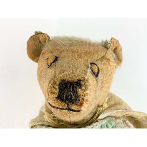 50 - TWO VINTAGE TEDDY BEARS, BOTH WITH BLACK STITCHED NOSES,