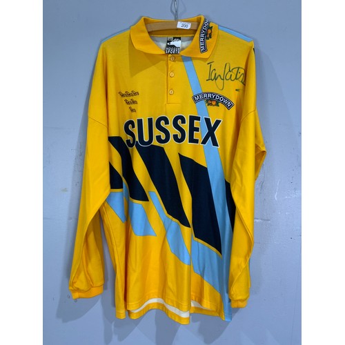 200 - CRICKET INTEREST, A SUSSEX, IAN SALISBURY ONE DAY SHIRT, 42” SIGNED ON FRONT