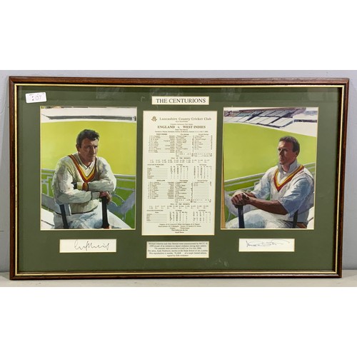 207 - CRICKET INTEREST, FRAMED COMMEMORATIVE SCORECARD OF GRAEME HICKS 405 * V SOMERSET,MAY 1988, PLUS FRA... 