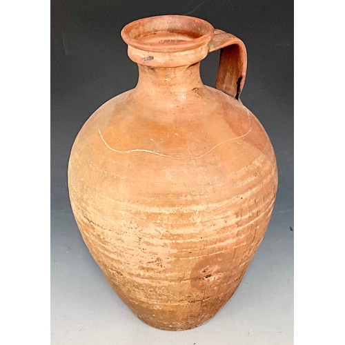 305 - 18TH CENTURY STONEWARE SPANISH WATER / WINE EWER 42cm HIGH x 27cm WIDE