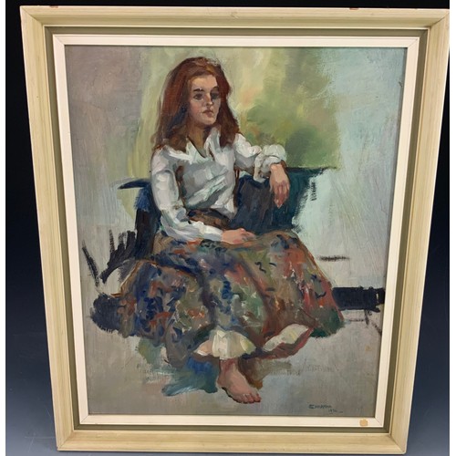 9 - A PAIR OF FRAMED OIL ON CANVAS PORTRAITS SIGNED N CHAPMAN APPROXIMATELY 49cm x  39cm