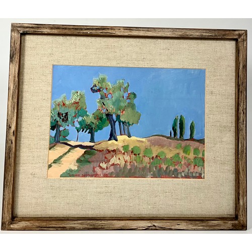 15 - 2 ACRYLIC ON BOARD LANDSCAPES SIGNED LILLIAN DELEVORYAS. BOTH APPROX 35cm x 25cm. (THIS LOT MAYBE SU... 