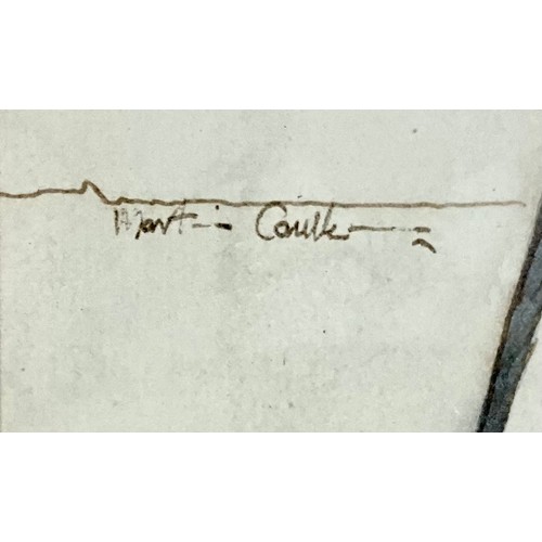 36 - MARTIN CAULKIN WATER COLOUR ‘THE BIBLIOPHILE’ 18cm x 12cm