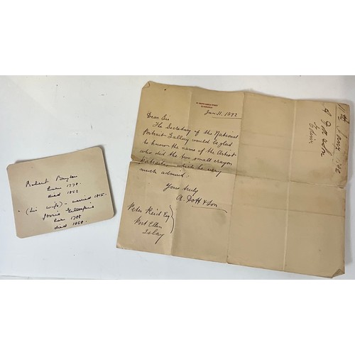 49 - PAIR OF FRAMED PORTRAIT SKETCHES WITH ACCOMPANYING NOTE FROM THE SECRETARY OF THE NATIONAL PORTRAIT ... 