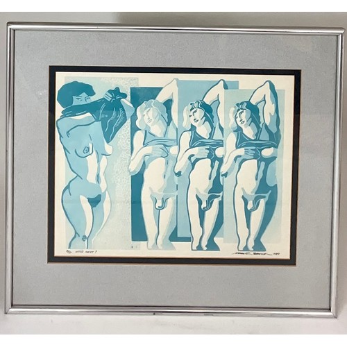 63 - MARTIN BROWN LTD. ED. PRINT ‘WHO’S NEXT’ 8/15 DATED 1987 AND SIGNED TO THE MOUNT, APPROX. 42 X 32 cm