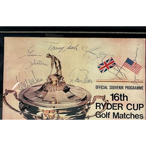 84 - FRAMED PROGRAMME 16TH RYDER CUP 1965 WITH ‘SIGNATURES’ we have looked at this in further detail and ... 