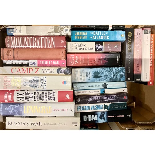 122 - 2 BOXES OF BOOKS, MOSTLY WWII AND COLD WAR RELATED