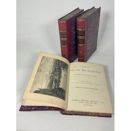 109 - GRANT, JAMES, CASSELL’S OLD AND NEW EDINBURGH, 1882, LEATHER BOUND VOLUMES I, II AND III