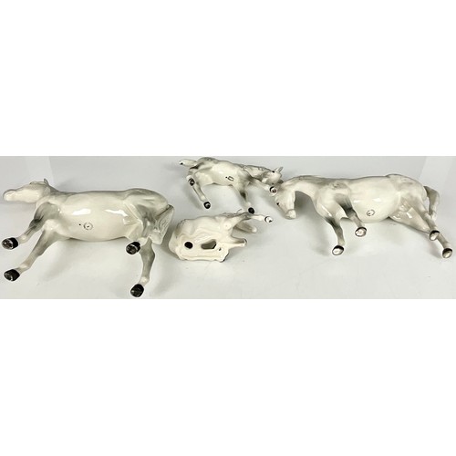 183 - TWO BESWICK GREY MARE AND FOAL FIGURES