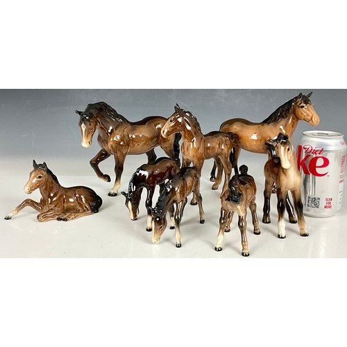 185 - MISC. BESWICK HORSE FIGURES, BAY COLOUR