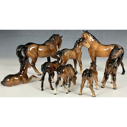 185 - MISC. BESWICK HORSE FIGURES, BAY COLOUR