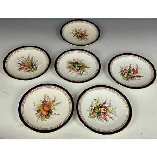 281 - TWO PART SETS OF ROYAL WORCESTER HAND PAINTED DESSERT PLATES AND COMPORTS