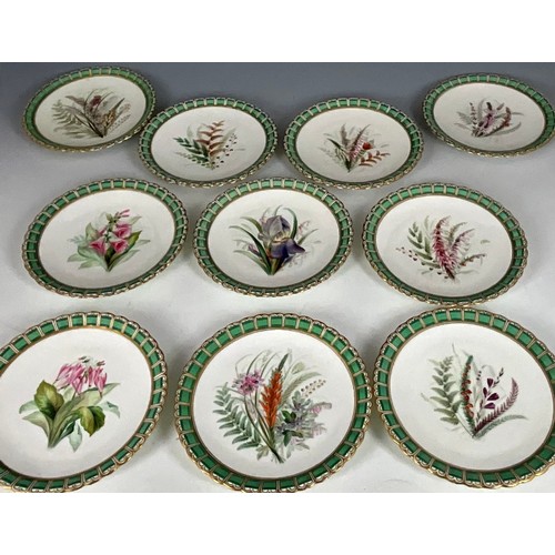 281 - TWO PART SETS OF ROYAL WORCESTER HAND PAINTED DESSERT PLATES AND COMPORTS