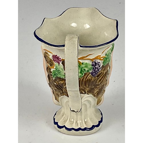 297 - 19th CENTURY PEARLWARE BACCHUS JUG, APPROX. 10 cm