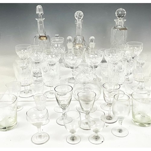 310 - LEAD CRYSTAL GLASSES AND DECANTERS TOGETHER WITH OTHER GLASS WARE