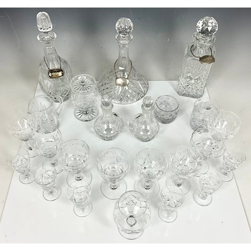 310 - LEAD CRYSTAL GLASSES AND DECANTERS TOGETHER WITH OTHER GLASS WARE