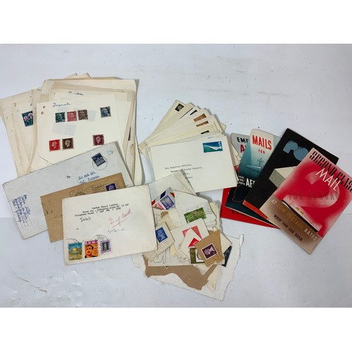 484 - STAMP INTEREST, PRE DECIMAL STAMPS ON ENVELOPES UNFRANKED, PAGES OF USED ON PAPER, PLUS POST OFFICE ... 