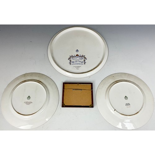 255 - AYNSLEY HAND PAINTED PLATES, STAG SIGNED ABBOTTS, WINDSOR CASTLE R.BAND TOGETHER WITH A COMMEMORATIV... 