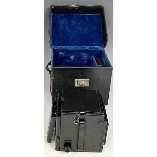 430 - ENSIGN SPECIAL REFLEX CAMERA IN FITTED CASE WITH ACCESSORIES