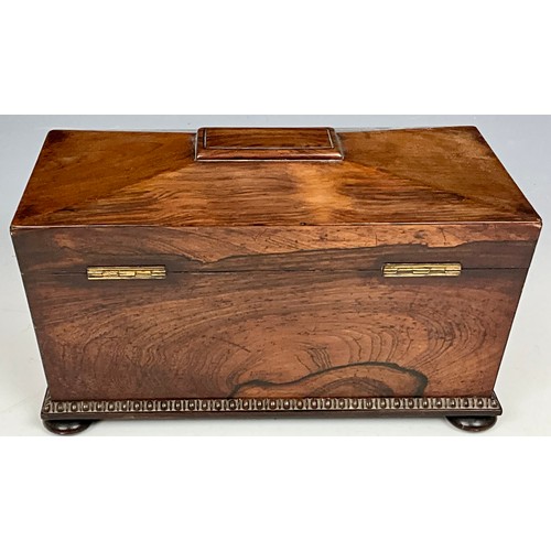 456 - TEA CADDY WITH FITTED INTERIOR