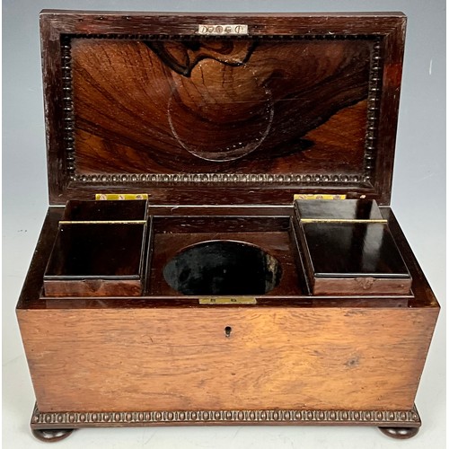 456 - TEA CADDY WITH FITTED INTERIOR