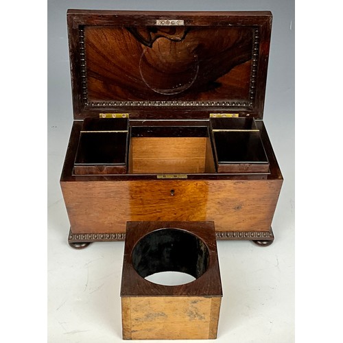 456 - TEA CADDY WITH FITTED INTERIOR