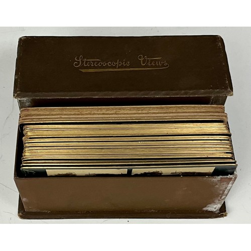 429 - BOXED AND OTHER STEREOSCOPE CARDS, MOSTLY J.LOWE, KIDDERMINSTER WITH OTHER NON COMMERCIAL INC. MILIT... 