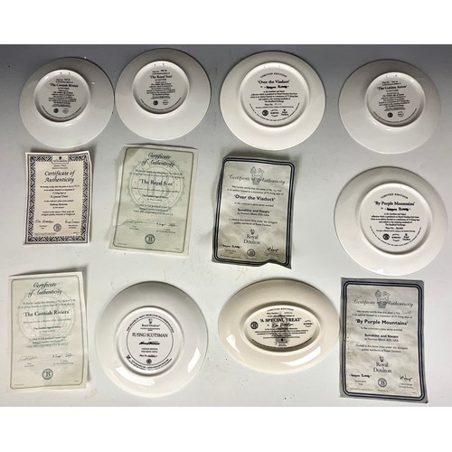 260 - 7 BRADEX RAILWAY PLATES & 4 RAILWAY LOCOMOTIVE PRINTS