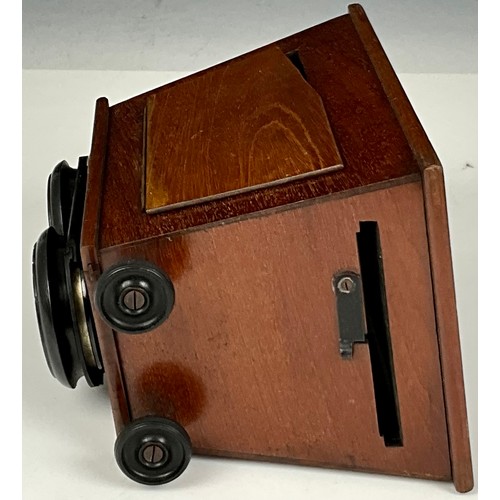 439 - UNIS FRANCE MAHOGANY CASED STEREOSCOPE VIEWER