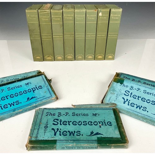 438 - STEREOSCOPE CARDS INC. BOXED SUNBEAM TOURS AND OTHERS