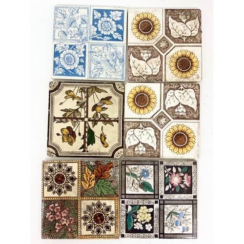 242 - 12 QUARTER PATTERNED VINTAGE TILES