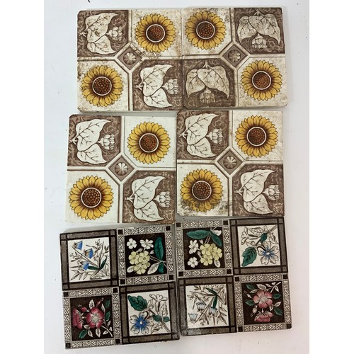 242 - 12 QUARTER PATTERNED VINTAGE TILES