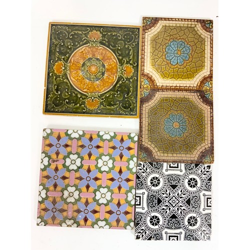 250 - 12 VINTAGE / ANTIQUE PATTERNED TILES