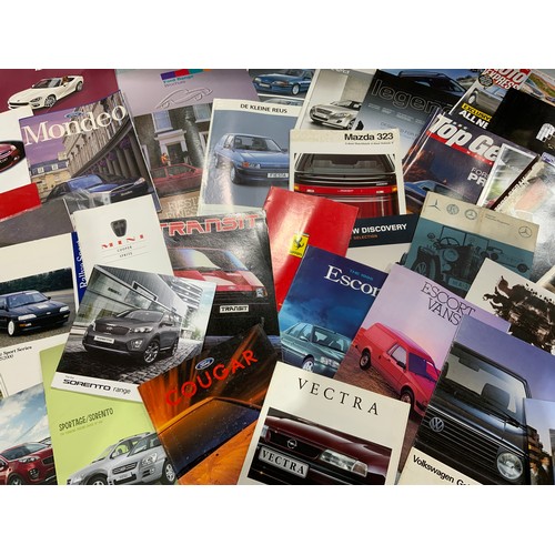 17 - LARGE BOX OF MIXED CAR BROCHURES & BOOKLETS