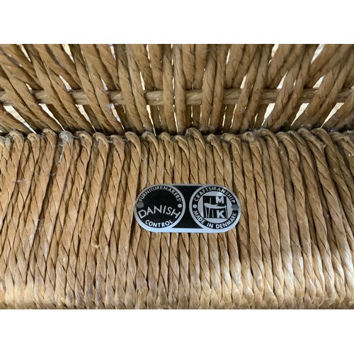 778 - SET OF 8  (6 PLUS 2 CARVERS) DANISH 1960’S TEAK DINING CHAIRS WITH PAPER CORD SEATS