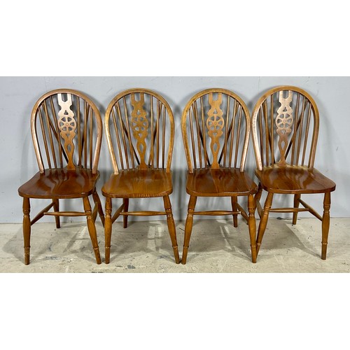 777 - FOUR MODERN WHEEL BACK DINING CHAIRS