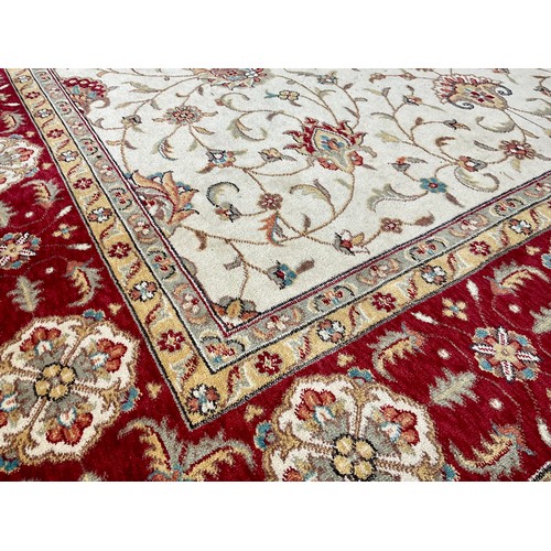 785 - MODERN RED GROUND RUG, APPROX. 290 X 194 cm