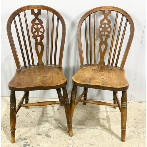 779 - SET OF SIX PLUS A CARVER WHEEL BACK CHAIR AND TWO OTHER SIMILAR