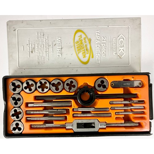 604 - SOCKET SET, TAP & DIE SET, STAPLE GUN AND SET OF SCREWDRIVERS